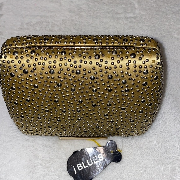 J Blue Gold Studded Evening Clutch/Crossbody - Picture 8 of 8
